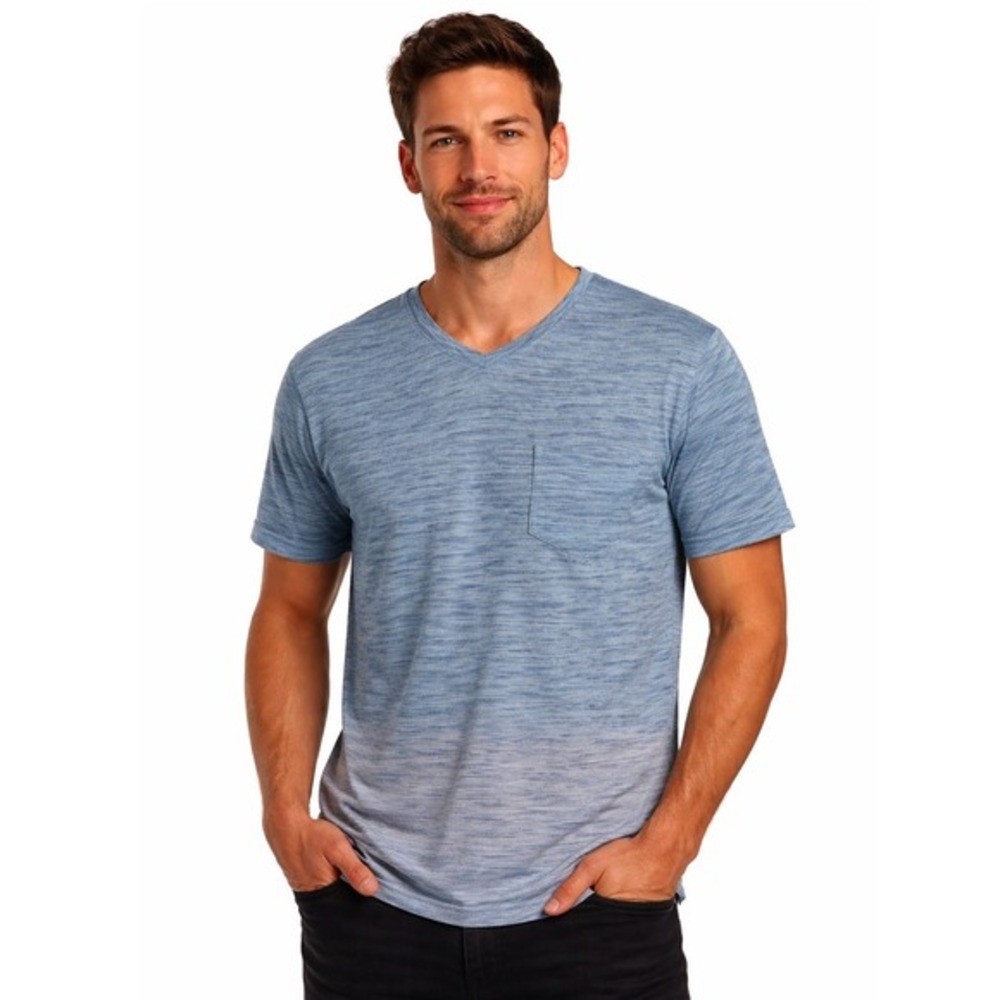 Chip & Pepper California Mens Blue Space Dye Ombre V-Neck Pocket T-Shirt M 87-16